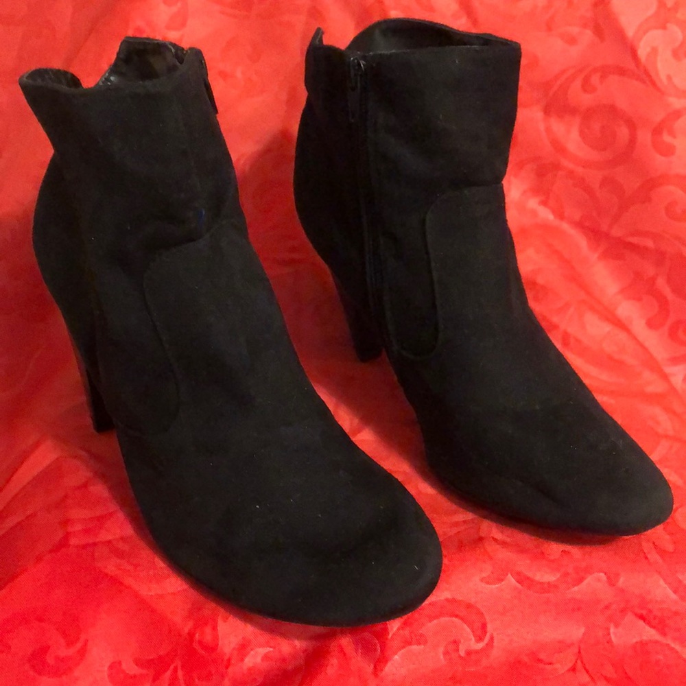 Black Suede Ankle Boots Size 10M